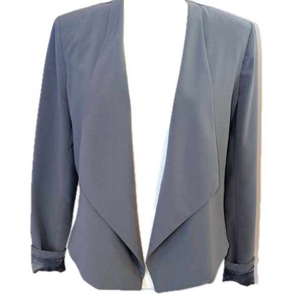 Banana Republic | Blazer Open Drape Front Flyaway Soft Blazer in Gray | Size 6 - Picture 2 of 12